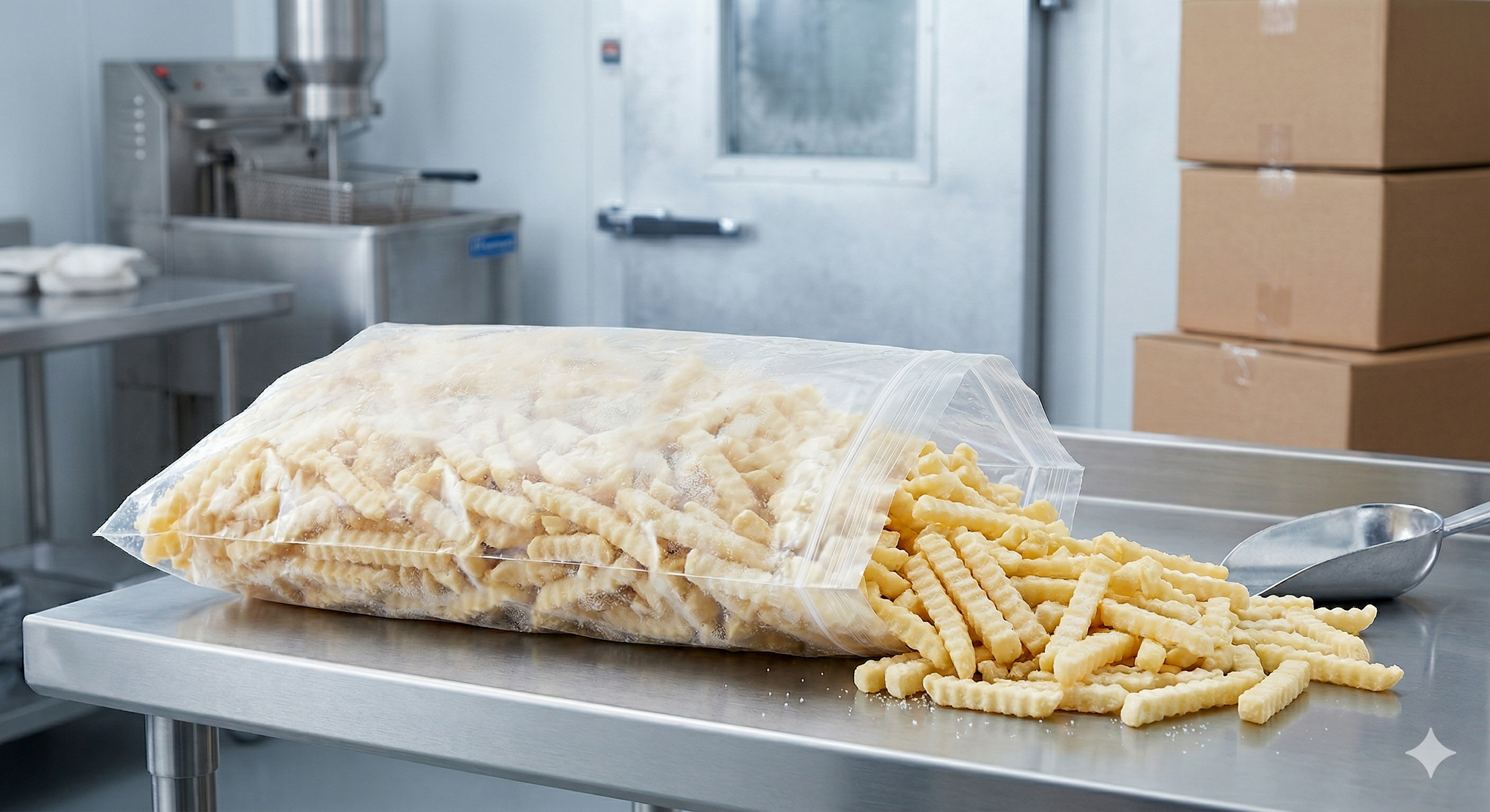 Frozen fries reefer truck loading